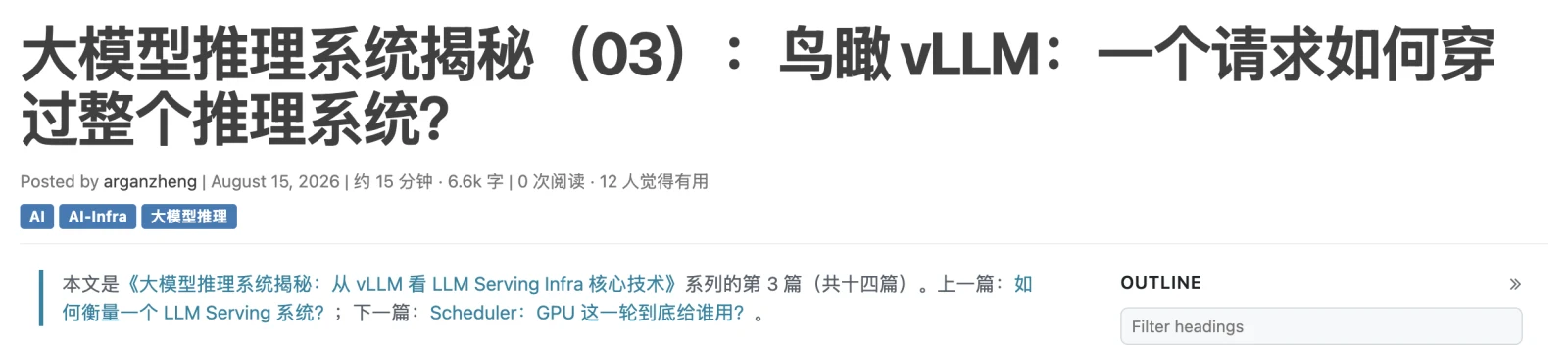 文章头部与系列引用